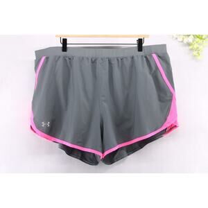 Under Armour Women’s 3XL UA Fly By 2.0 Shorts Loose Fit Grey Pink NWT
